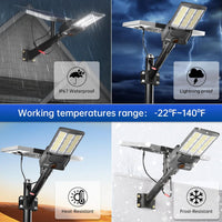 5000W Solar Street Lights Outdoor, 500000LM 6500K High Powered Commercial Parking Lot Lights Dusk to Dawn, Waterproof Solar Security Flood Lights with Remote