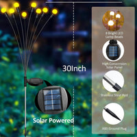 4 Pack Upgraded 8 LED Solar Powered Firefly Lights,Outdoor Waterproof Vibrant Garden Warm White