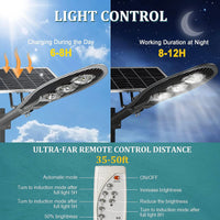 1800W Solar Street Light Outdoor, 50000LM Commercial Solar LED Flood Security Light with Remote Control