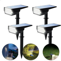 SmartYard Solar Spot Lights 53 LEDs Spotlights 2-in-1 Solar Landscape Lights, 2 Modes Solar Powered Wall Lights Auto On/Off 4 Pack(Cool White)