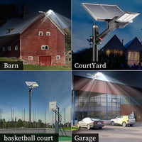 5000W Solar Street Lights Outdoor, 500000LM 6500K High Powered Commercial Parking Lot Lights Dusk to Dawn, Waterproof Solar Security Flood Lights with Remote