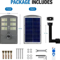 600W Solar Street Lights Outdoor,Solar Security Flood Lights 42000lumens 6500K Dusk to Dawn Without Motion Sensor IP66 Waterproof for Parking Lot,Stadium,Garden,Yard,Basketball