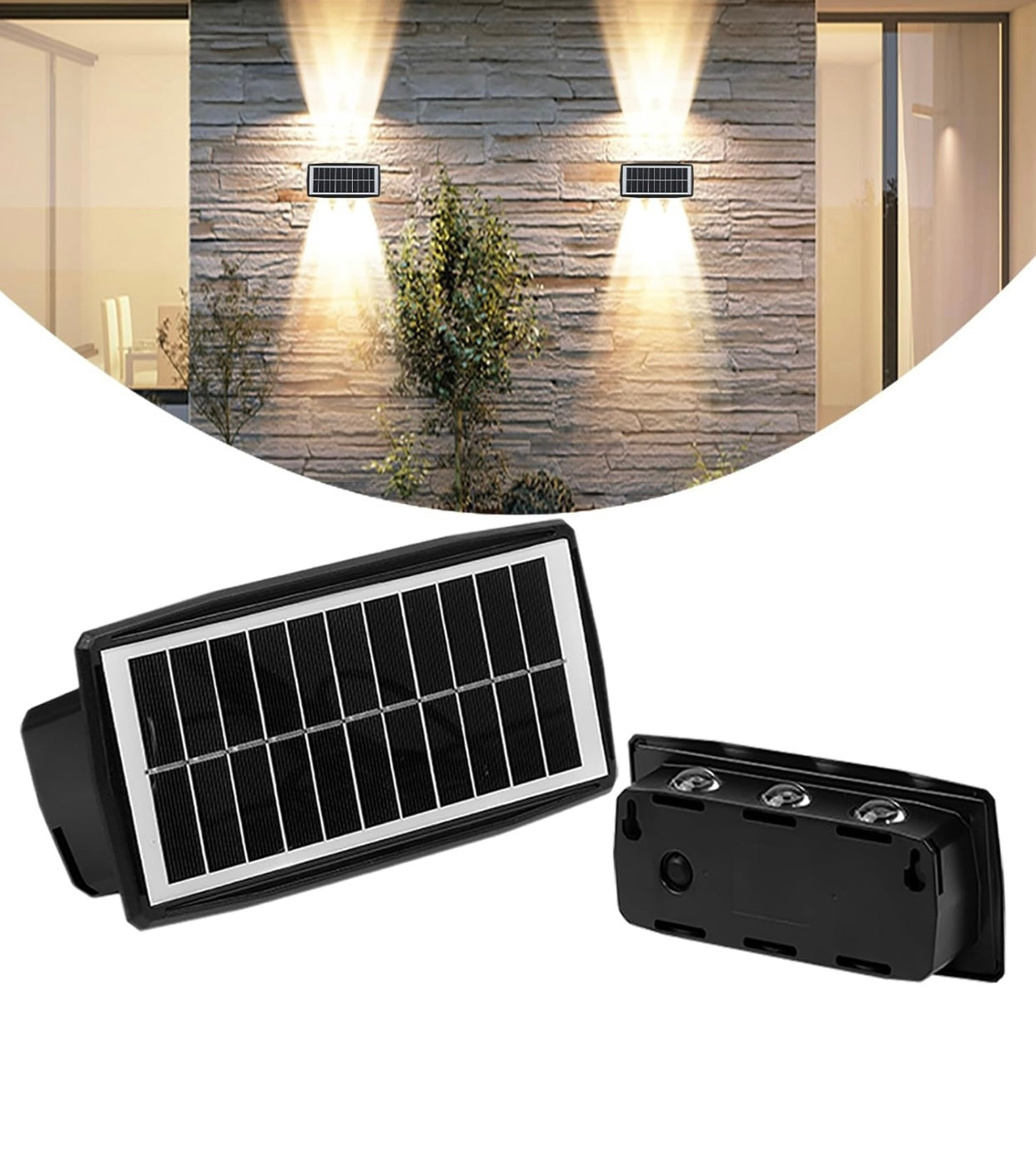 2 Pack Solar Wall Lights Outdoor Waterproof Led Up and Down Wall Lights,Solar Outdoor Lights Wall Sconce Exterior Lighting