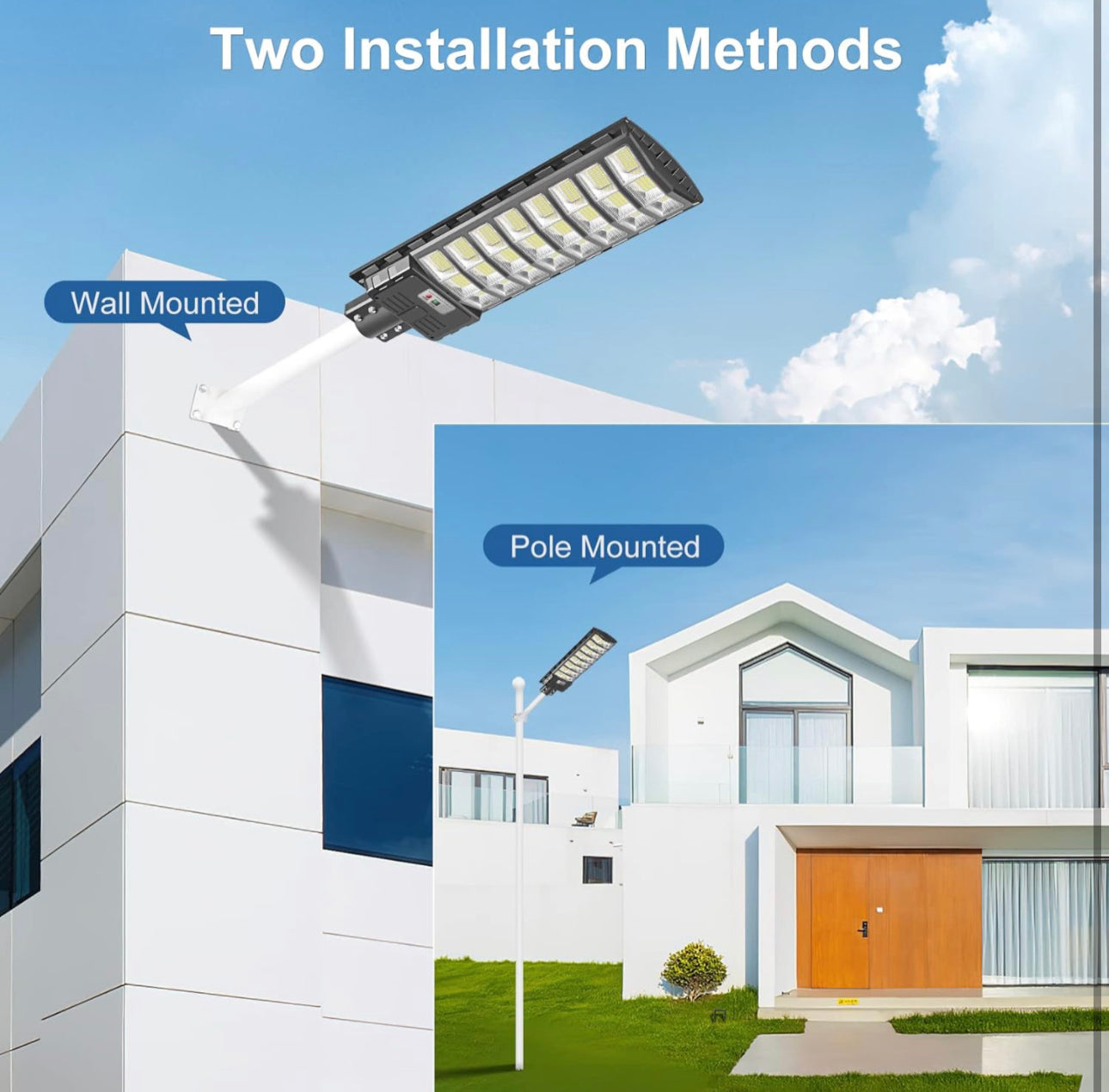 Solar Street Light Parking Lot Lights Solar Waterproof, Dusk to Dawn