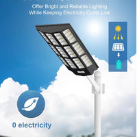 3000W Solar Street Light - Tri-Color 3000K/4000K/6500K Dimmable Solar Motion Sensor Light Outdoor, IP66 Waterproof Solar Dusk to Dawn Lights