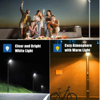 3000W Solar Street Light - Tri-Color 3000K/4000K/6500K Dimmable Solar Motion Sensor Light Outdoor, IP66 Waterproof Solar Dusk to Dawn Lights