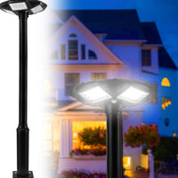 Commercial Solar Flag Pole Outdoor Lamp Post Light with 98 inch Pole IP67 Waterproof Solar Post Light With Remote