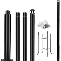 Street Light Pole 13.12ft Garden Light Pole Outdoor Heavy Metal Light Pole Field Light Pole Ranch Light Pole Black Iron Aluminum Pole with Ground Cage and Mounting Kit for Heavy Duty