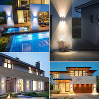 2 Pack Solar Wall Lights Outdoor Waterproof Led Up and Down Wall Lights,Solar Outdoor Lights Wall Sconce Exterior Lighting