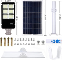 400W Solar Street Lights Outdoor, Dusk to Dawn Solar Led Outdoor Light with Remote Control, 6500K Daylight White Security Led Flood Light