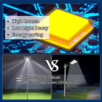 5000W Solar Street Lights Outdoor, 500000LM 6500K High Powered Commercial Parking Lot Lights Dusk to Dawn, Waterproof Solar Security Flood Lights with Remote