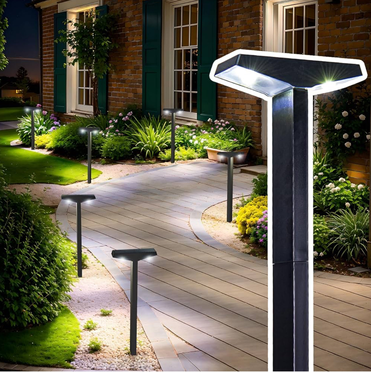 SmartYard Solar Pathway Lights, 6 Pack Solar Lights Outdoor Waterproof IP65, Modern Solar Path Lights, Outside Lights Solar Powered Landscape Lighting