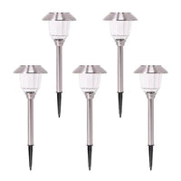 SmartYard Solar Pathway Lights Stainless-Steel and Glass (8 pack)