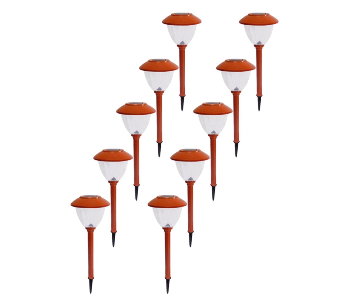 Energizer 10Pack Solar LED Pathway Lights Outdoor-Stainless Steel(Tangerine)