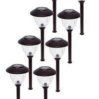 Energizer 8 Pack Solar Pathway LED Lights Outdoor-Stainless Steel ( Black )