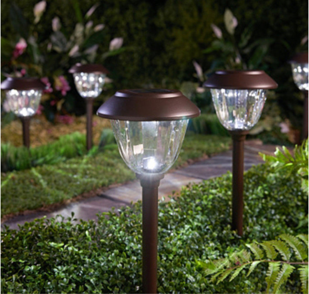 Alpan 12 Pack Solar Pathway LED Lights Outdoor-Stainless Steel 10 Lumen( Bronze )