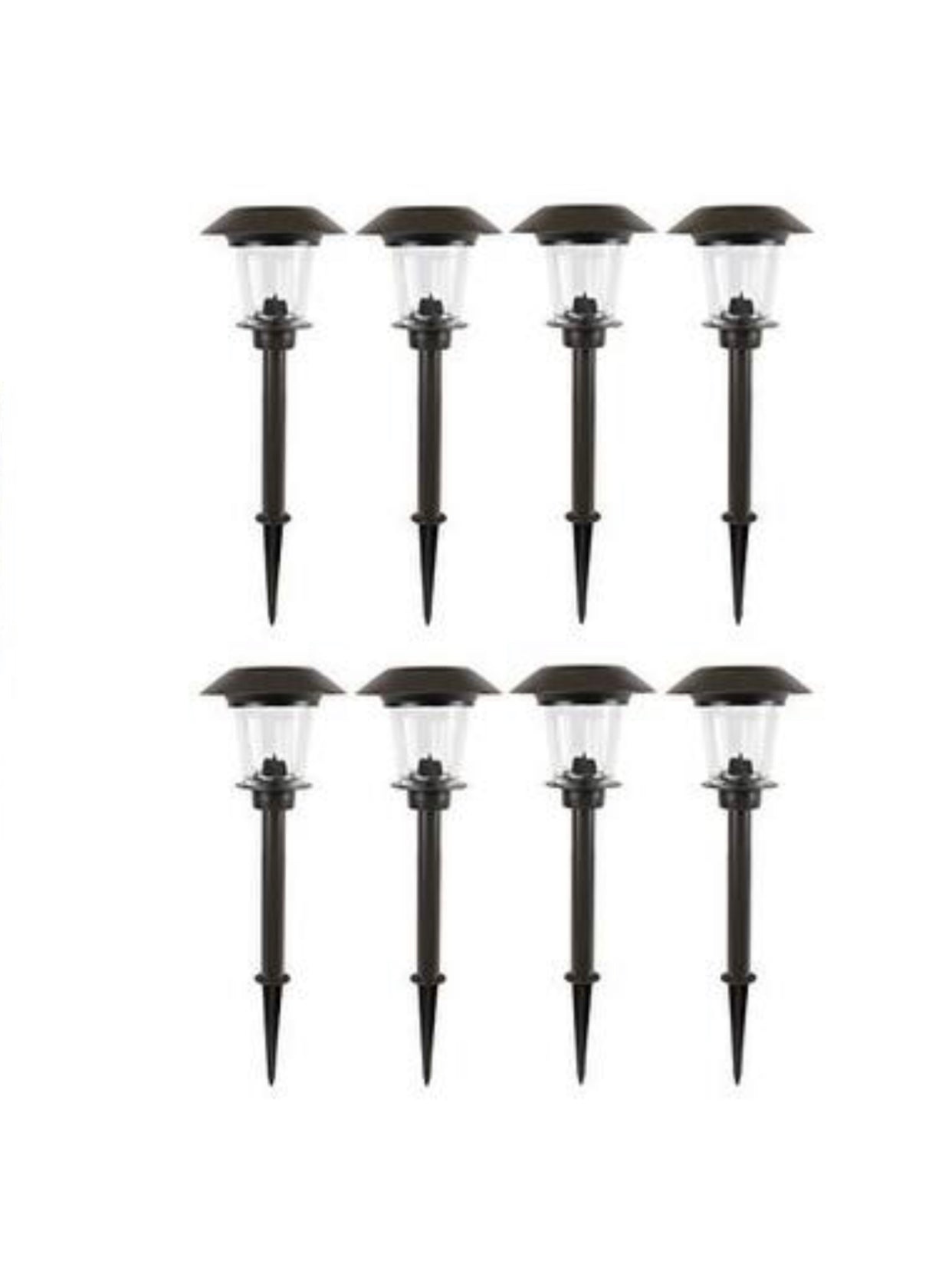 SmartYard Solar LED Large Outdoor Pathway Lights - 8 Pack- Oil Rubbed Bronze