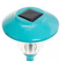 10 Pack Solar Pathway LED Lights Outdoor-Stainless Steel ( Turquoise )