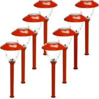 NEW LED Energizer 8 Pack Color On Demand Solar Pathway Lights Outdoor-Stainless Steel ( Red )