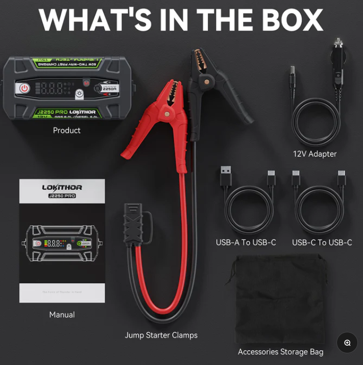 LOKITHOR J2250 PRO Jump Starter 2250Amp bb flat in the box