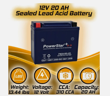 PowerStar HD 12V 20Ah Battery Replaces Yuasa1