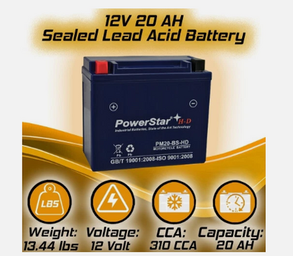 PowerStar HD 12V 20Ah Battery Replaces Yuasa1