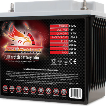 Fullriver FT200 BTX16L-BS Battery Full Throttle AGM Battery