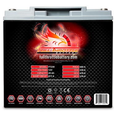 Fullriver FT230D BT19BL-BS Full Throttle AGM Battery