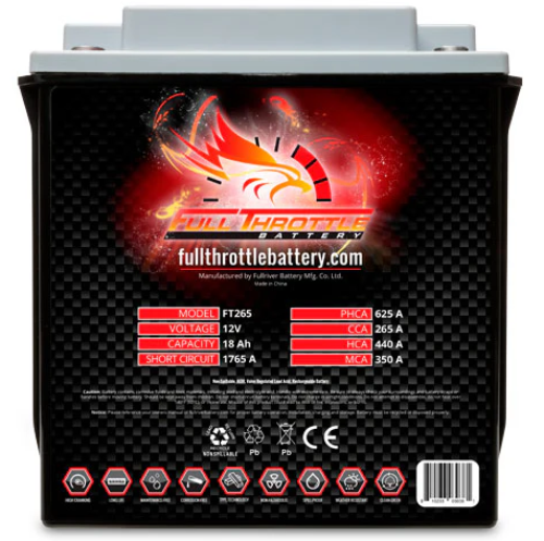 Fullriver FT265 B16CL-B Full Throttle Series AGM Motorsport High Performance SLI Battery