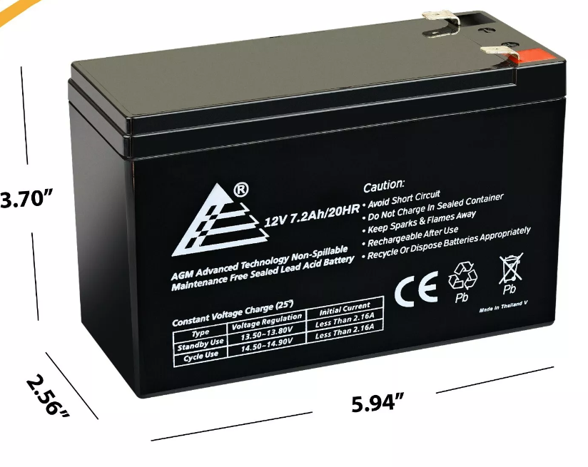 APC Back-UPS Battery 12V 7.2AH ES 550VA