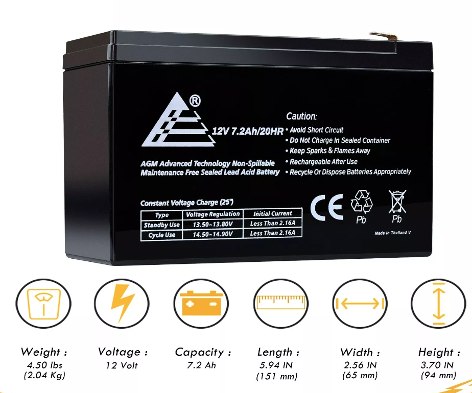 APC Back-UPS Battery 12V 7.2AH ES 550VA