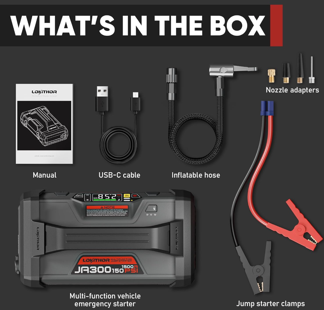 Vehicle Jump Starter and Air Compressor Lokithor JA300