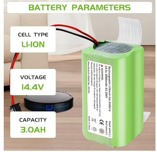 Eufy RoboVac Replacement Battery 14.4v 11S, 11S Plus, 11S MAX, 12, 15C, 15C MAX, 30, 30C MAX, Ecovacs Deebot N79S, DN622, G10 Hybrid,Vacuum