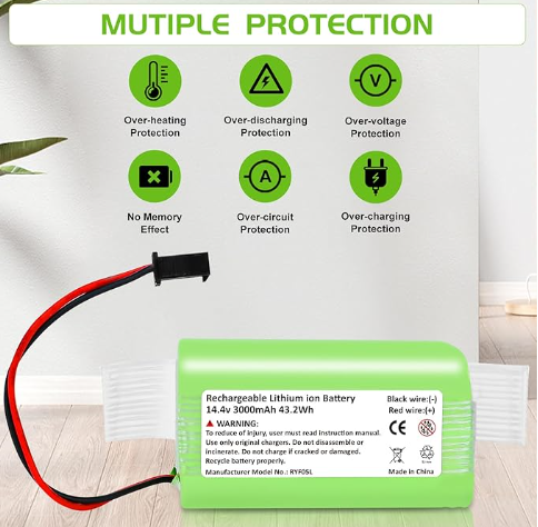 Eufy RoboVac Replacement Battery 14.4v 11S, 11S Plus, 11S MAX, 12, 15C, 15C MAX, 30, 30C MAX, Ecovacs Deebot N79S, DN622, G10 Hybrid,Vacuum