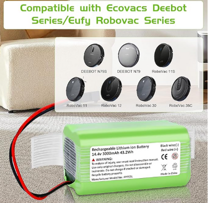 Eufy RoboVac Replacement Battery 14.4v 11S, 11S Plus, 11S MAX, 12, 15C, 15C MAX, 30, 30C MAX, Ecovacs Deebot N79S, DN622, G10 Hybrid,Vacuum