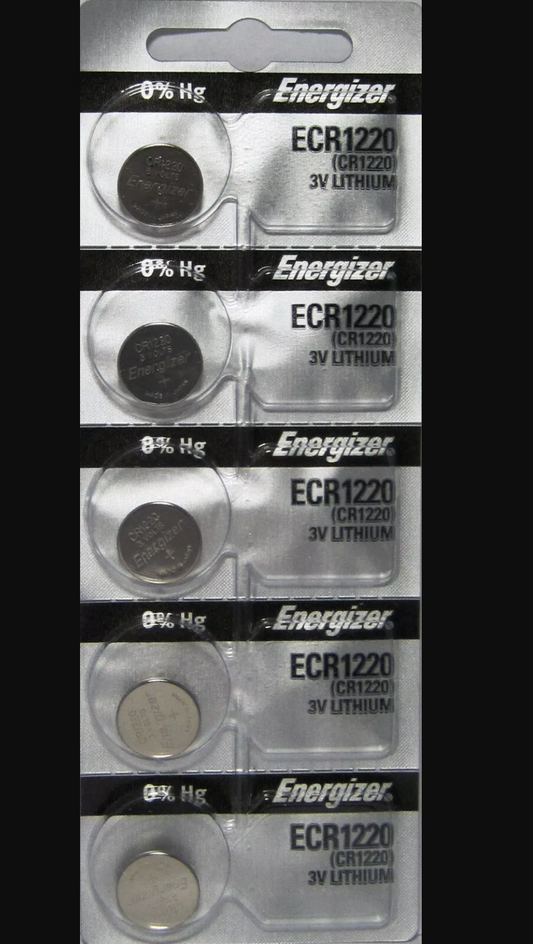 5 Pack Energizer CR1220 BATTERY 3V DL1220 BR1220 DL1220 ECR1220 SB-T13