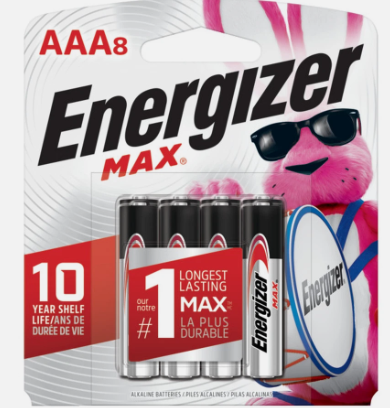 Energizer Max AAA Batteries Alkaline -8 Pack -