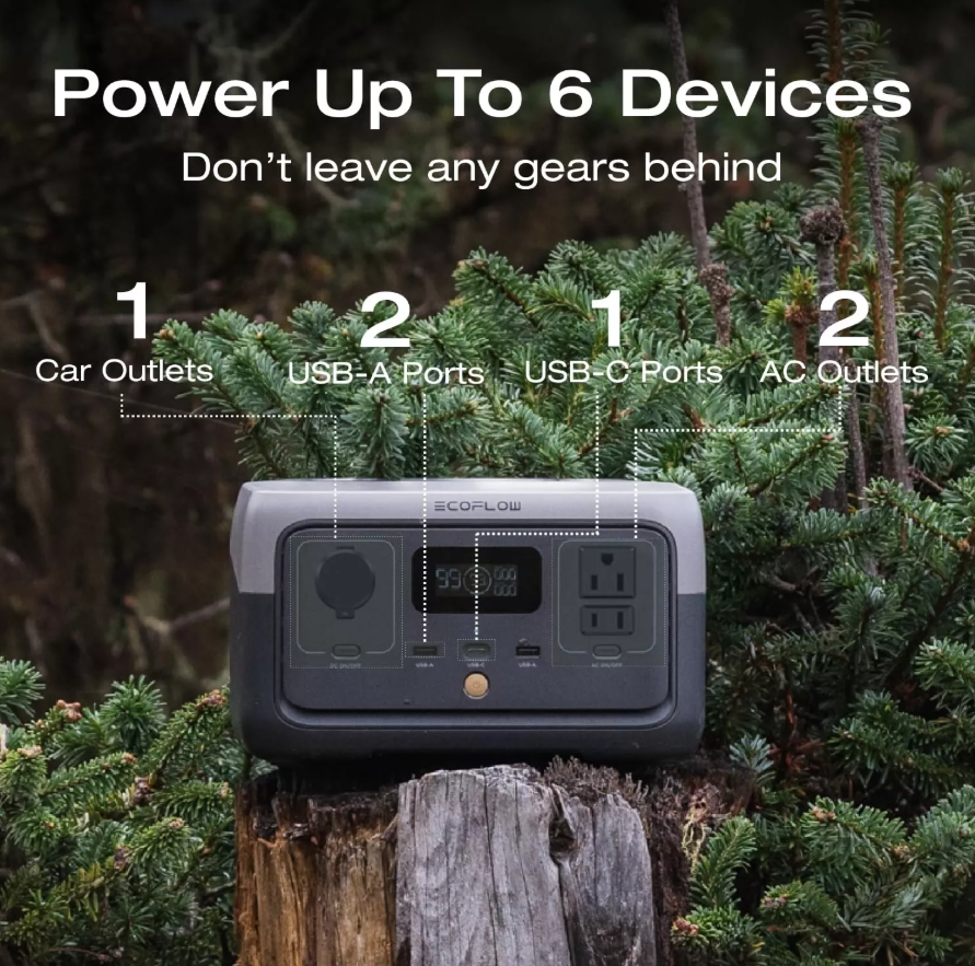 EcoFlow RIVER 2 Portable Power Station 256Wh Generator LFP Certified Refurbished