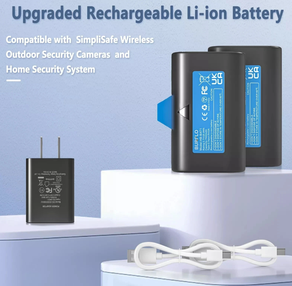 SimpliSafe Wireless Outdoor Security Cameras (2-Pack) Rechargeable Battery for