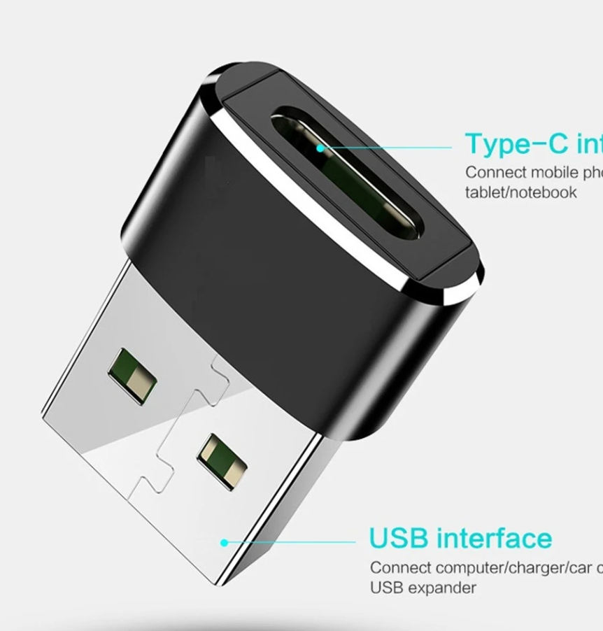 USB C 3.1 Type C Female to USB 3.0 Type A Male Port Converter Adapter (2 Pack)