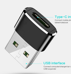 USB C 3.1 Type C Female to USB 3.0 Type A Male Port Converter Adapter (2 Pack)