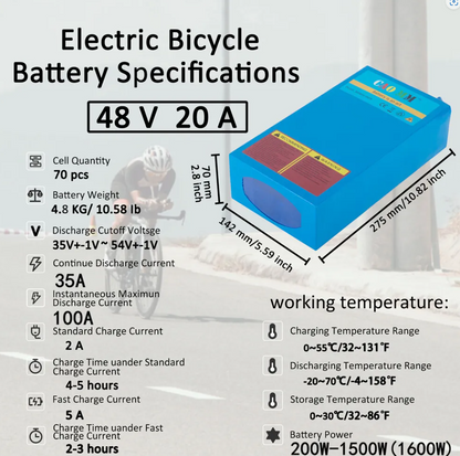 BW Ebike 48v 20ah Scooter Battery