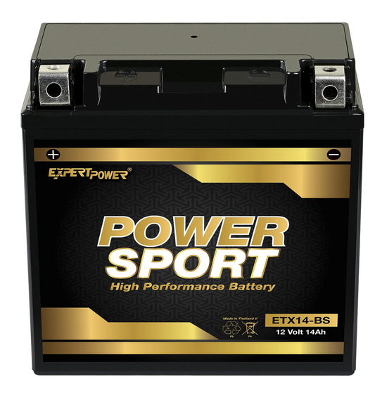 GTX14-BS PowerSport Battery Replacement for Yuasa YTX14-BS and Many More
