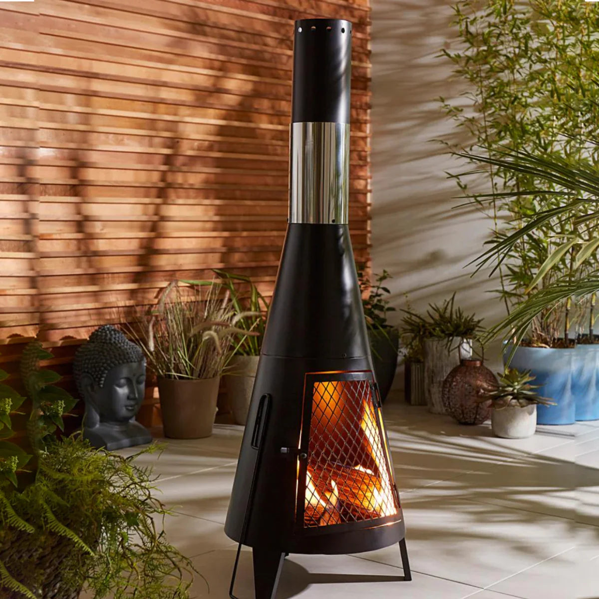 Modern Mesh Chiminea Fireplace