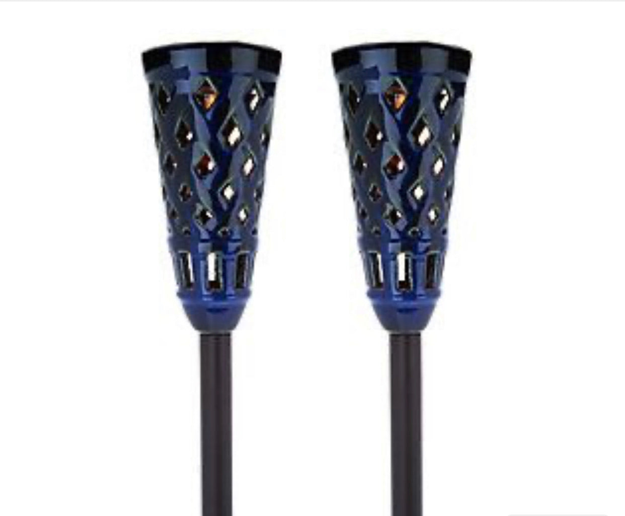 Energizer LED Ceramic Solar Tiki Torch Lights Dancing Lights Outdoor Waterproof 2 Pack