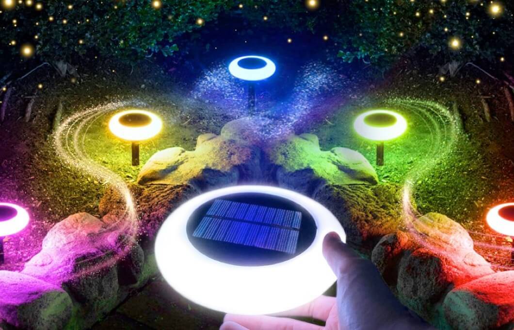 Colorize Solar Lights Color Change Waterproof Ring Lights In-Ground 6 Pack