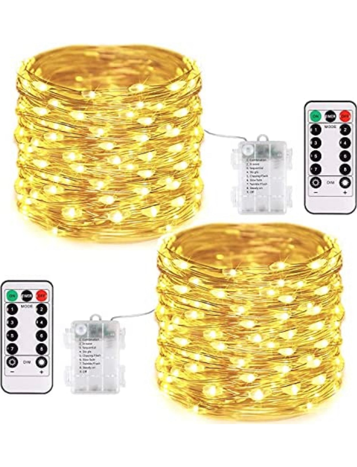 Solar String Lights Outdoor, Waterproof Solar Fairy Lights with 8 Lighting Modes