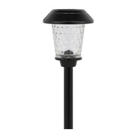 Hampton Bay Solar Black Metal Outdoor LED Path Light Dimple Glass Lens (12-Pack)