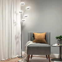 Artika Optical LED Integrated Floor Lamp Light Fixture, Chrome