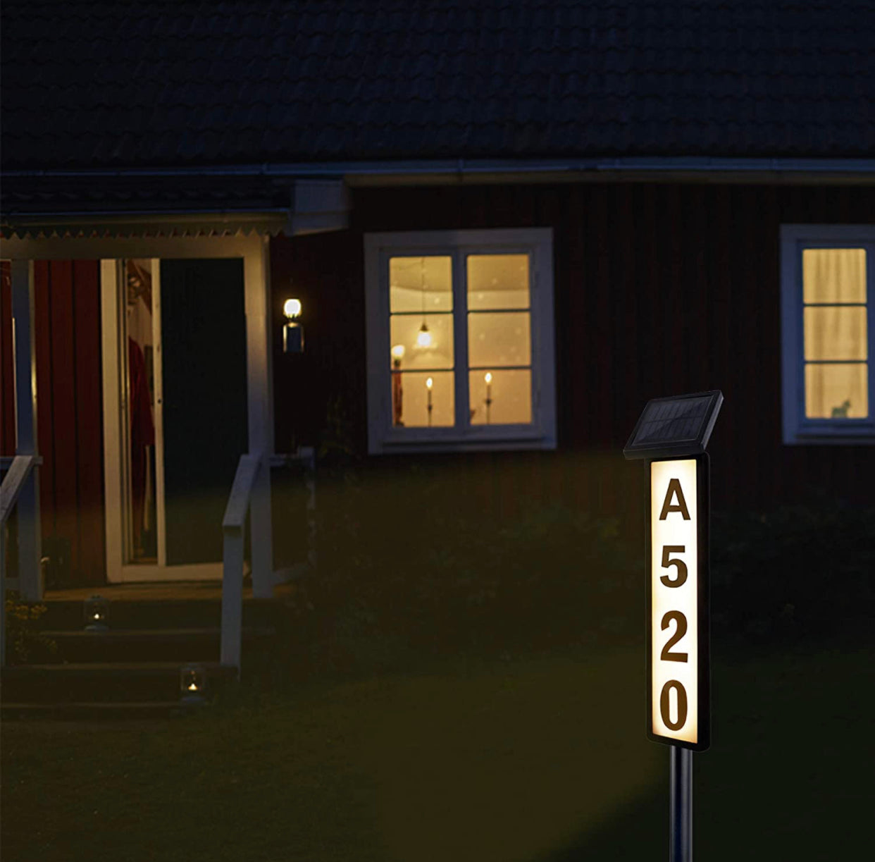 Solar Lighted House Address Numbers Sign, Solar Powered House Numbers Light